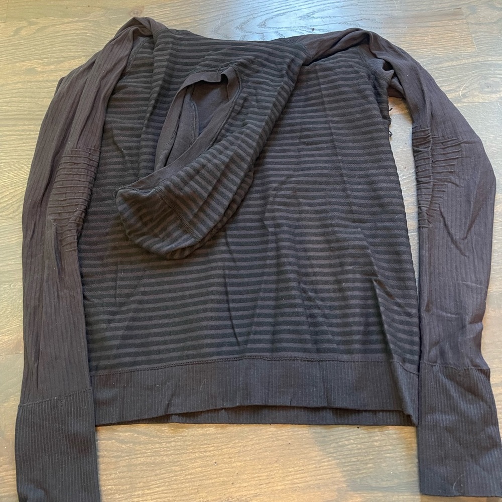 Lululemon black hoodie workout top